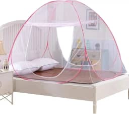 Mosquiteiro tenda para cama de casal com 2 portas laterais, Dobrável e Portátil - Medida 200x150cm
