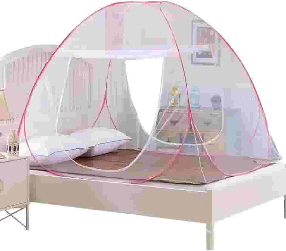 Mosquiteiro tenda para cama de casal com 2 portas laterais, Dobrável e Portátil - Medida 200x150cm