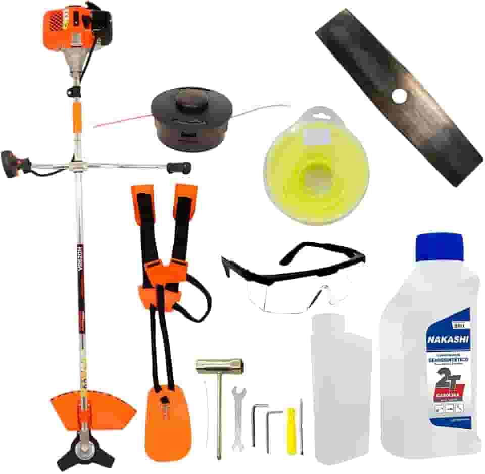 Vulcan VR620H, Roçadeira Lateral à Gasolina, Motor 2 Tempos 62cc, 3HP, Kit Completo com Acessórios