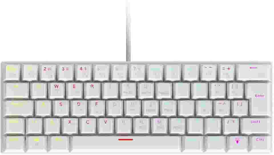 Teclado Mecânico Gamer Vinik Anihi White 60% Switch Red LED Rainbow