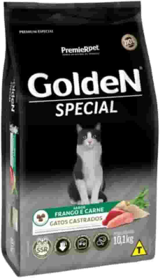 PremieR Pet Golden Special Ração Seca para Gatos Castrados Sabor Frango e Carne 10,1kg