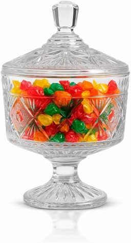 bomboniere vidro pé base 510mL mesa enfeite doces balas decoração porta potiche expositor baleiro