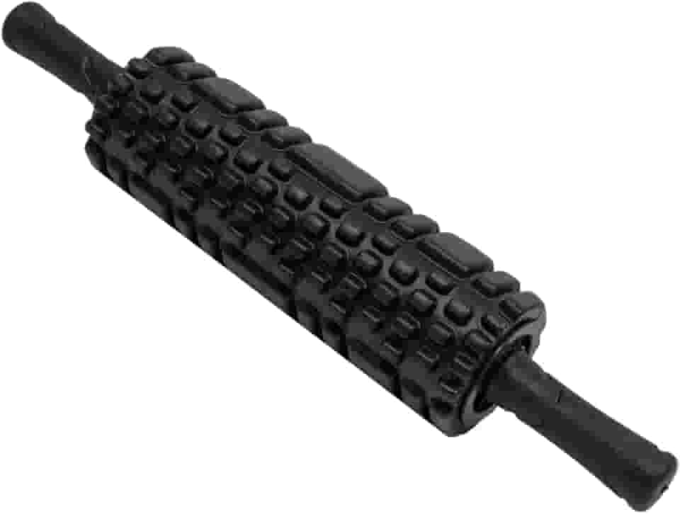 Rolo de Massagem Foam Roller com Bastão Liberação Miofascial Premium Rubber Fit