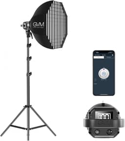Kit de iluminação de estúdio fotográfico GVM 80W, luz de vídeo LED com suporte Bowen Softbox de 59,9 cm, suporte de tripé, luz do dia de saída contínua 5600 K luzes para fotografia