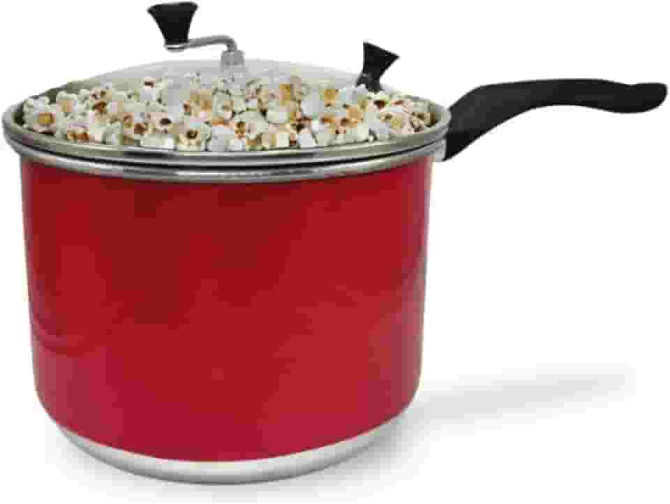 Panela Pipoqueira Nº 20 Alumínio Vermelho com Tampa de Vidro 4 Litros – Praticidade e Qualidade!