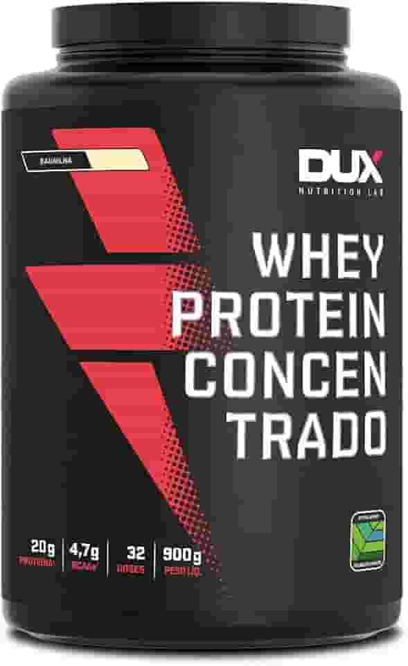 Whey Protein Concentrado Morango Pote 900g – Contribui para o Ganho Muscular Hipertrofia – Dux Human Health