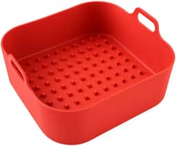 Forma de Silicone Quadrada 21x21cm para Air Fryer – Antiaderente, Resistente ao Calor e Fácil de Limpar, Ideal para Assar sem Sujeira