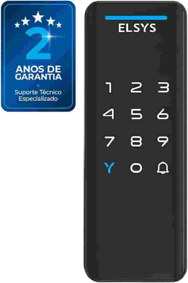 Fechadura Digital de Sobrepor, Abertura por senha ou tag, Pop, Preta, DS1100V, Elsys