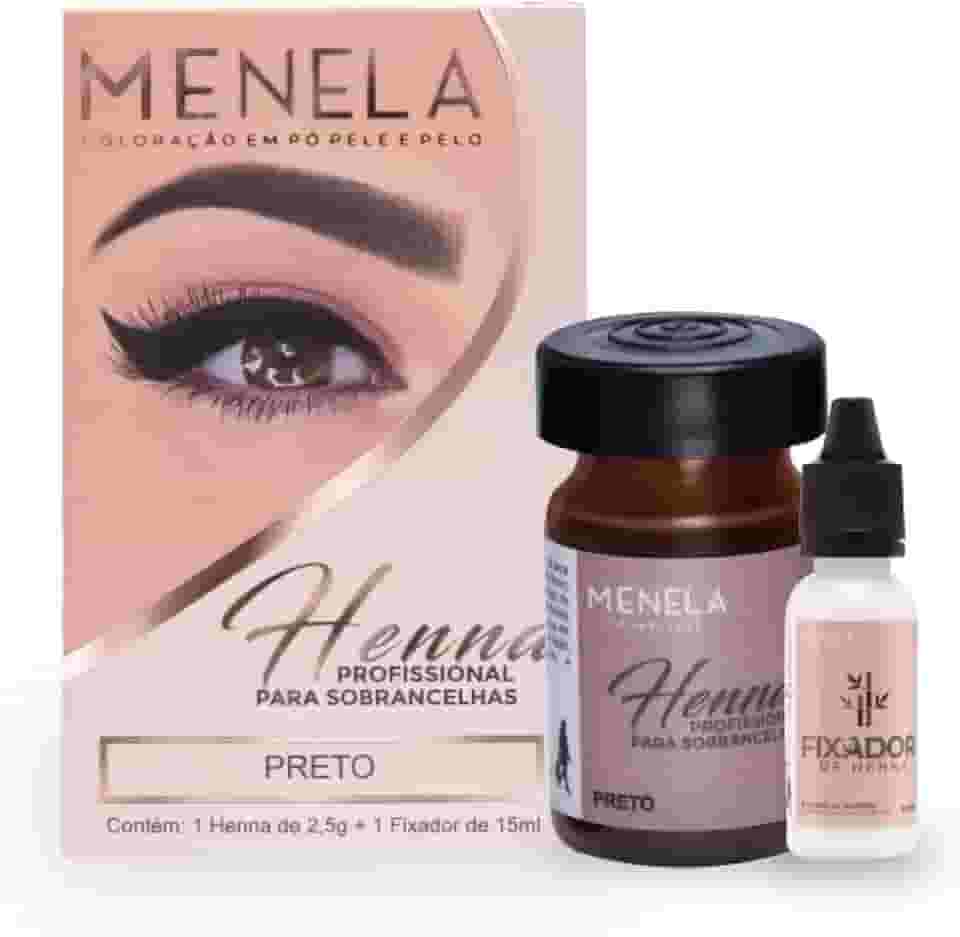 Menela Kit Henna Para Sobrancelhas 2,5g Preto