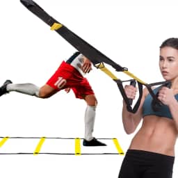 Fita de Treinamento TRX Suspenso Saude Cross Training Treino com Escada de Agilidade Reabilitação Yoga Fisioterapia Funcional Musculação Exercícios