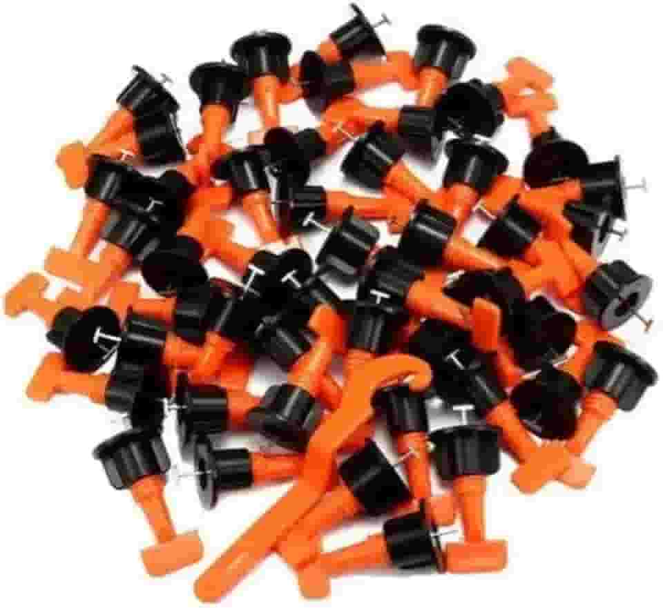 Kit 50 Niveladores Reutilizáveis para Piso de Porcelanato + Chave Aplicadora | Para Espaços de 1,5mm | Espessura 1-17mm