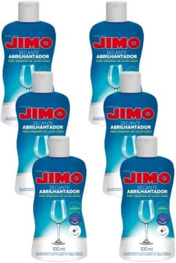 Kit 6 Jimo Secante Abrilhantador Louça 100ml Original Taças Prato Vidro Colher Sem Mancha