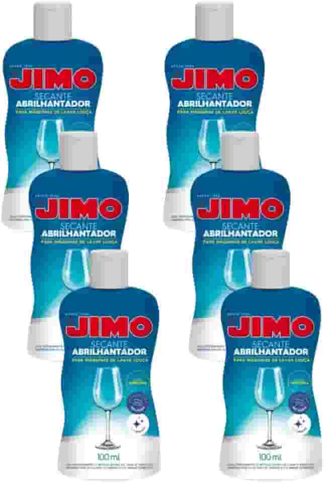 Kit 6 Jimo Secante Abrilhantador Louça 100ml Original Taças Prato Vidro Colher Sem Mancha