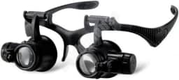 OCULOS LUPA CABECA 20X PROFISSIONAL LUZ DUPLA LENTE DE AUMENTO PARA REPARO JOIAS ELETRONICA ESTETICA RELOGIOS