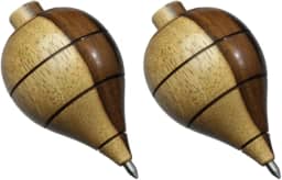 Kit com 2 Pião de Madeira Resistente com Fieira Profissional (Manchado)