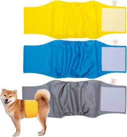Kit 3 Fraldas Cachorro Macho Reutilizáveis Cor 1- Materiais Duráveis Solução lavável na máquina para incontinência de animais de estimação e viagens longas Petting Is Caring (PP)
