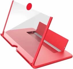 Ampliador de Tela 12 Polegadas para Celular Suporte Dobrável com Proteção Ocular Compatível até 7' Cores (Branco e Vermelho)