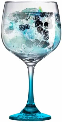 Ruvolo,Taça de Gin Club Haste Azul, Taça Gin de Vidro 690ml