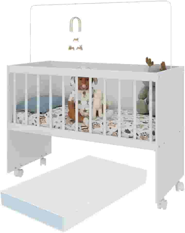 Berço Reborn com Colchão Incluso e Rodízios Multimóveis Mp4382c Branco