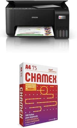 Ecotank 3250 Epson + Papel Sulfite A4 Chamex 75g 500 folhas