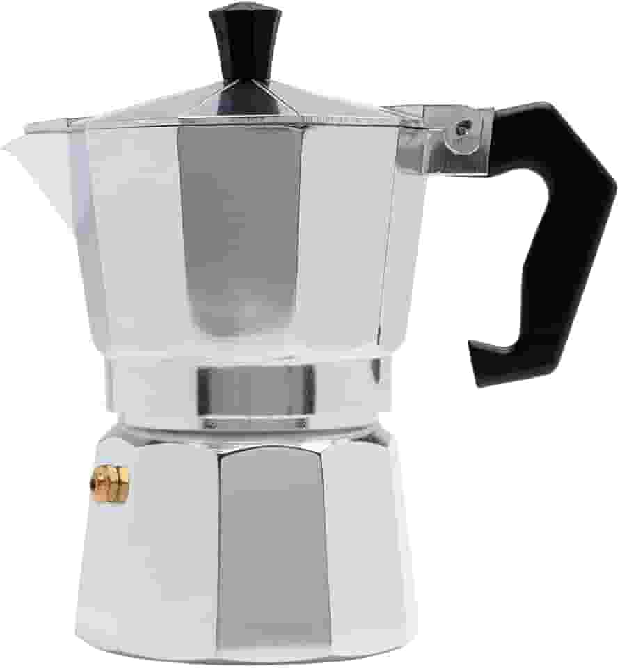 Mimo Style Cafeteira Italiana Moka de Alumínio Com Alça Café Expresso Para 3 Cafezinhos, Capacidade 150 ml, Feita de Materiais Leves e de Ideal Para sua Cozinha, Express Coffee