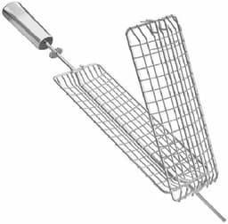 Espeto de Churrasco Multiuso para Asas de Frango, Coração, Peixe e Pão de Alho, Grelha em Metal para Churrasqueira