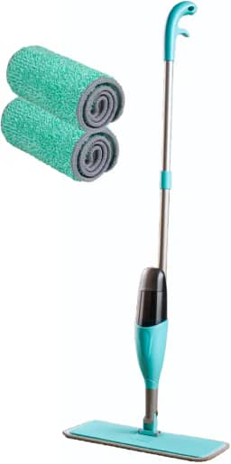 Mop Spray 3 em 1 com Reservatório 400ml Kit Com 2 Refil Microfibra Esfregão Rodo Mágico para Limpeza Completa – Lava, Enxágua e Seca Piso e Azulejo