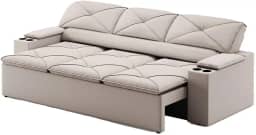 Sofá 3 Lugares Retrátil e Reclinável Pop 2,05m Areia