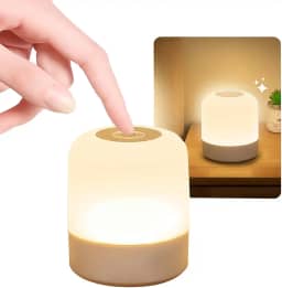 Luminária de Mesa LED 360° Touch Recarregável USB 3 Modos Luz Abajur Cabeceira Sem Fio Leitura Quarto Escritório Criado Mudo Estudo Compacta Portátil Moderna Decoração Elegante
