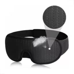 Máscara para dormir 3d confortável que bloqueia 100% luz com espuma respiravél espuma de memória (Preto)