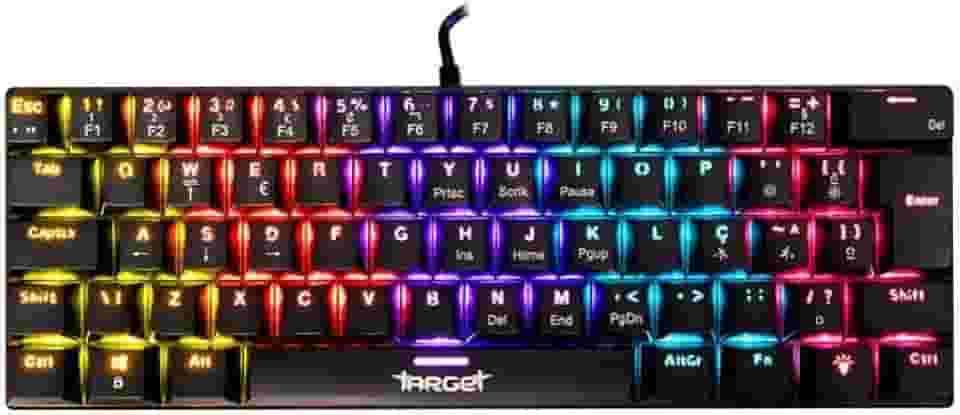 Teclado Mecânico TGT Sherman V3 C1 | Rainbow 17 Modos | ABNT2 | Switch Marrom | Preto | TGT-SHRC-BR01