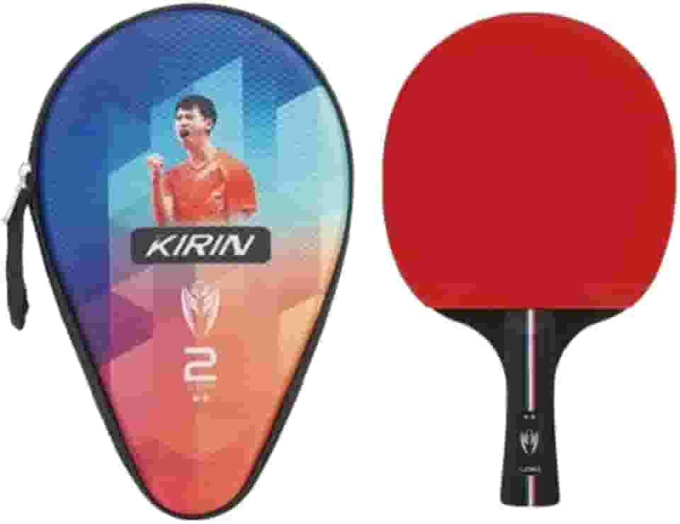Raquete Tênis de Mesa 2 Estrelas Profissional Clássica Ping Pong Marca Loki Modelo Kirin K2 Aprovado ITTF + Capa de Raquete Raqueteira de Proteção