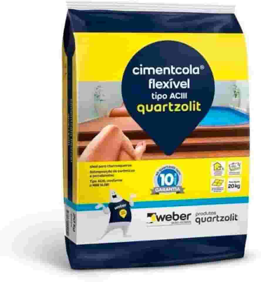 Argamassa Colante Cimentcola Flexível Cinza Saco Plástico 20kg