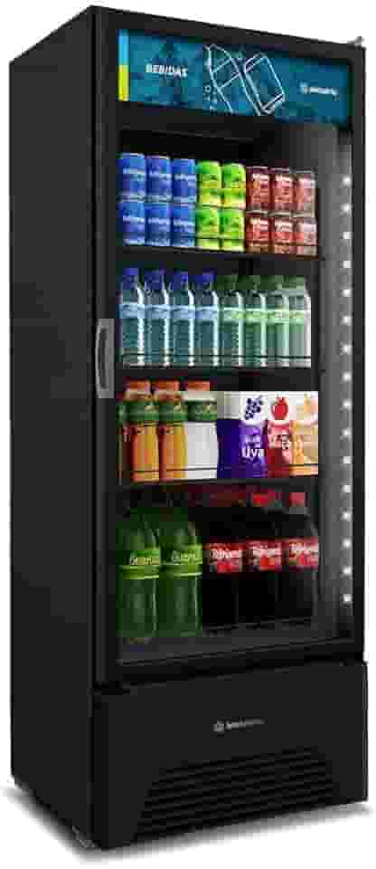 Refrigerador Expositor Vertical Metalfrio All Black Optima 577 Litros Vb52ah 220v