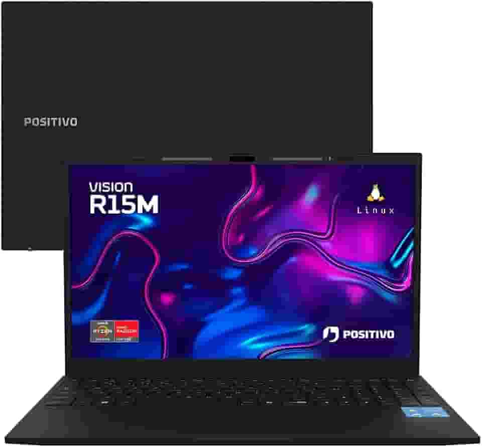 Positivo Vision R15M, Notebook AMD Ryzen 7-5825U, 32GB RAM, 512GB SSD, Tela 15,6' Full HD IPS, Minitela Integrada, Linux