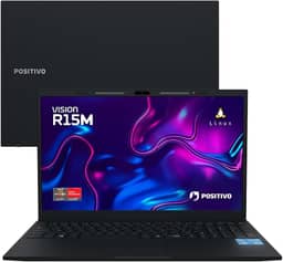 Notebook Positivo Vision R15M AMD Ryzen 7-5825U Linux 8GB RAM 256GB SSD Wi-Fi 6 Tela 15” Full HD IPS Antirreflexo - Minitela - Permite upgrade de memória RAM e SSD - Preto