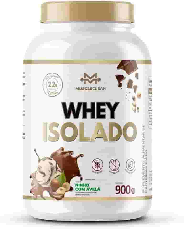 Whey Isolado Muscle Clean Zero Lactose - 900g (Pote, Ninho com Avelã)