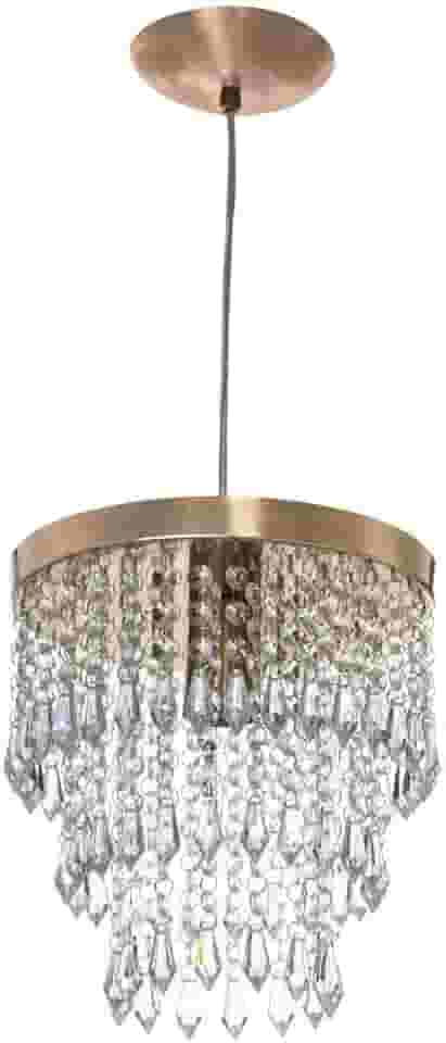 Lustre Pendente De Cristal Acrílico Manucrillic Cobre