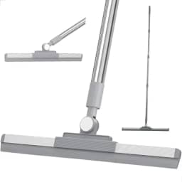 Rodo Vassoura Magica de Silicone para Limpeza, Cabo Longo 1,60 Metros, Multiuso para Lavar Secar Pisos Chao Vidros, Cabo Giro 180º - Marca Flytex