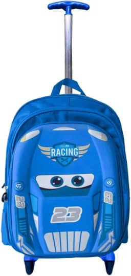 Mochila Rodinha 3d Macqueen Infantil Meninos Escolar Carros (Azul)
