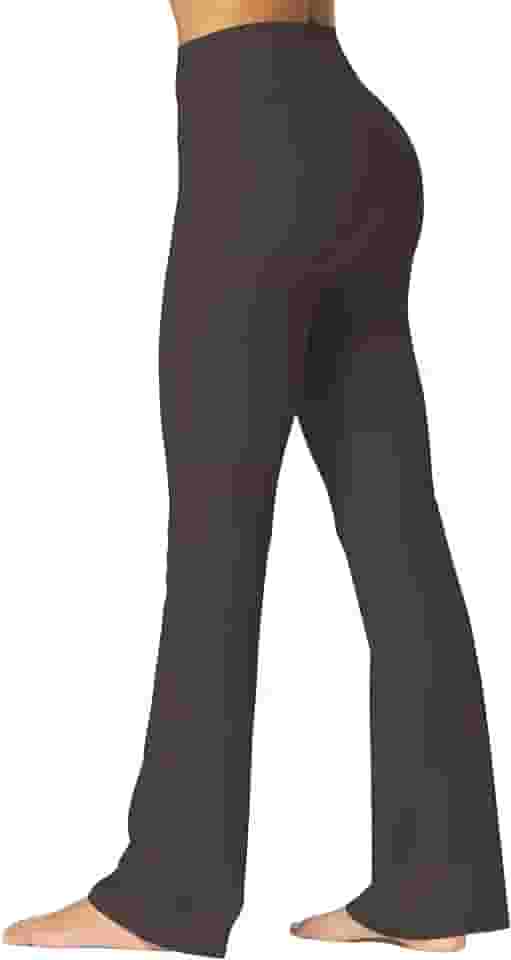 Sunzfly Calça legging feminina flare com bolsos cintura alta controle de barriga yoga bootcut treino academia casual