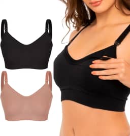 Kit 02 Sutiãs Trifil Amamentação Sem Costura Com Abertura e Alças Regulavéis