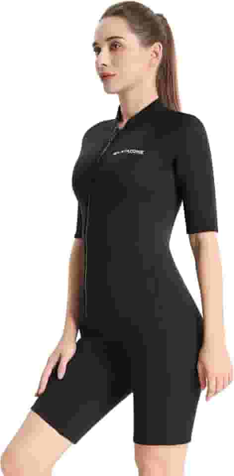 LayaTone Fatos de mergulho para homens, roupa de mergulho feminina, neoprene de 3 mm, corpo inteiro, zíper frontal, roupas molhadas para mergulho, snorkeling, surfe, natação em água fria