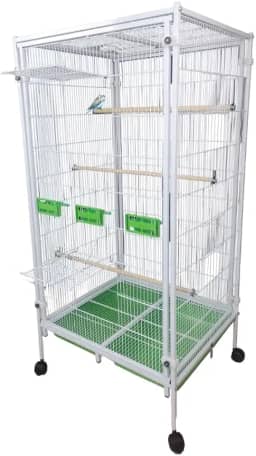 Viveiro Modular Bragança 1 Módulo com Malha de 15 mm Branco e Verde para Calopsitas