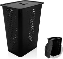 Cesto com Tampa, Preto, OU