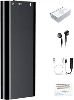 Genérico Mini Gravador Voz Som Digital Super Pequeno - Micro Embutido, 16GB, 96 Horas de Gravação, USB 2.0, 3 Em 1 Mp3 Player