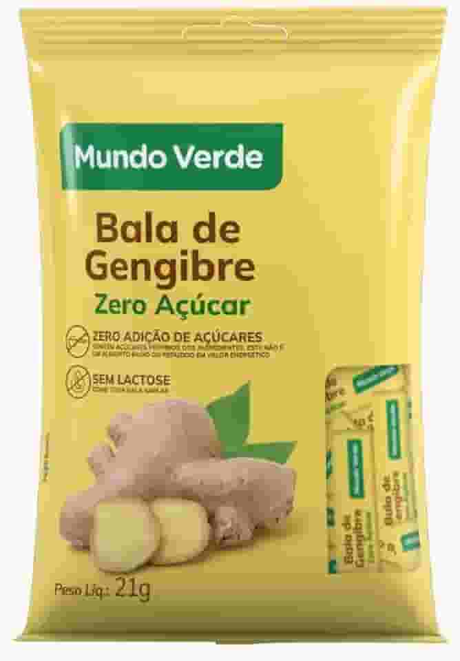 Bala de Gengibre Zero Açúcar 21g Mundo Verde