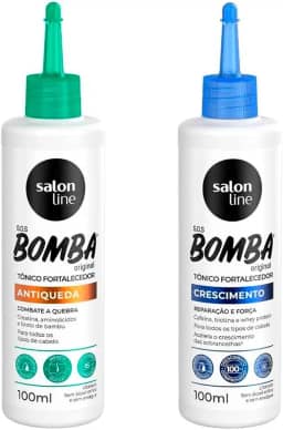 Salon Line, SOS Bomba Original, Kit Tônicos Crescimento Acelerado + Antiqueda, Produtos Não Veganos - Para Todos os Tipos de Cabelos, 100 ml