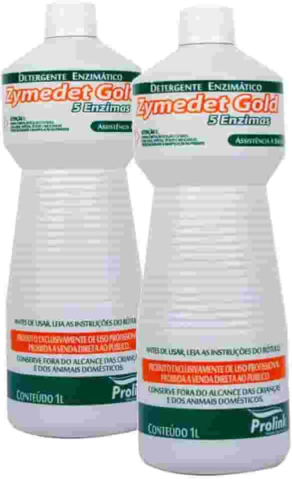 Kit 2 Detergente Enzimático Zymedet Gold, 5 Enzimas, 2L, para Limpeza de Instrumentais Médicos, Odontológicos e Veterinários