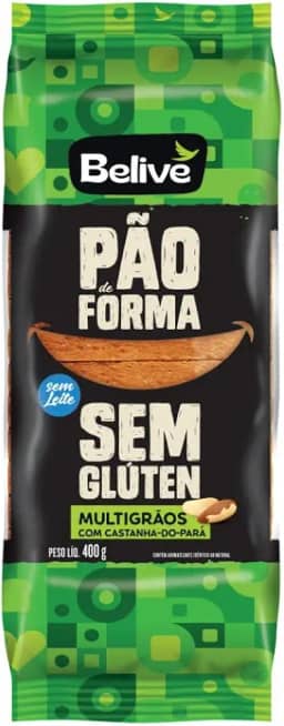 Pão de Forma Multigrãos Sem Glúten Sem Lactose 400g - Belive